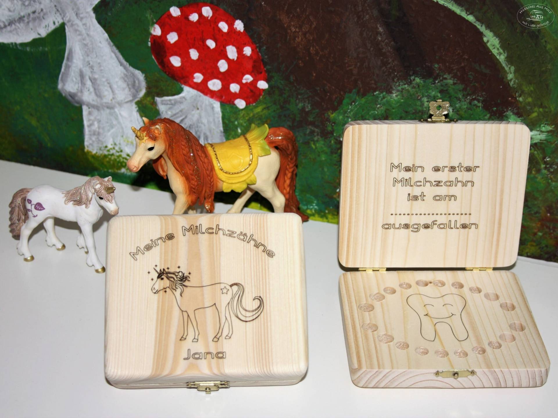 Milchzahnbox Einhorn Aus Holz, Personalisiert/Milchzahndose Holz Zahndose Zahnbox Holzbox Zähne, Geschenk Zahnfee von Etsy - HuebschesAusHolz
