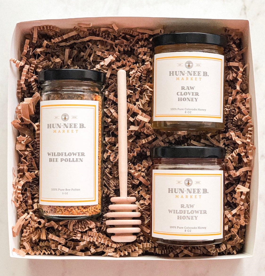 Geschenkset Bee - Sweet As Can Bee Colorado Honey Bienenpollen von Etsy - HunneeBMarket
