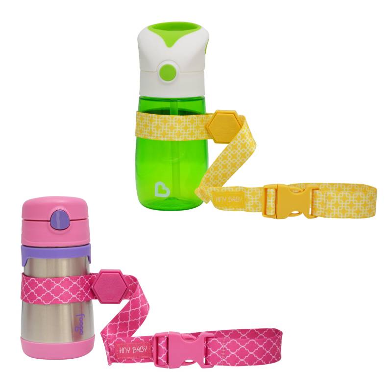 Hnybaby Schnabelgurt Für Babyflasche | Toy Strap 2 Pack Snack Cup Leine Mit Gummi-Griff Kinderwagen Hochstuhl Tether Gelb/Pink von Etsy - HunnyBabyCo