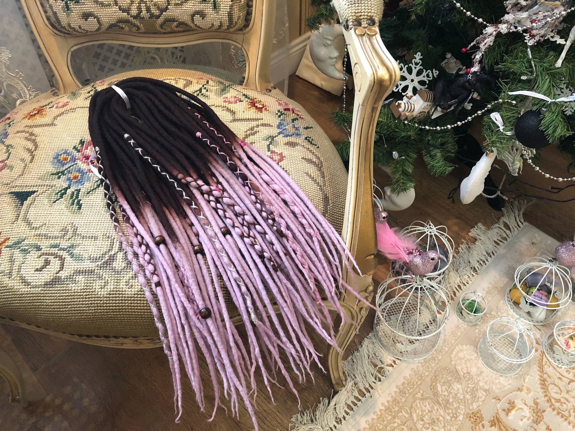 Wolle Dreads Ombre Dunkelbraun Bis Staubig Rosa Farbe Doppel - Oder Single-Ended Weiche Gefälschte Merino-Umhüllte Dreadlocks Geschenk Haar Wolle Dreads Ombre Dunkelbraun Bis Staubig Rosa Farbe Doppel - Oder Single-Ended Weiche Gefälschte Merino-Umhüllte Dreadlocks Geschenk Haar von Etsy - HyggeDreads