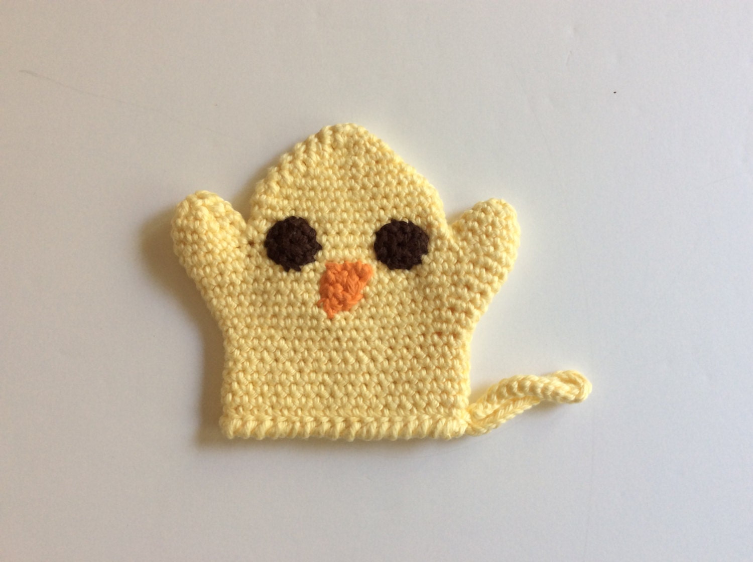 Gehäkelter Küken Badehandschuh, Gelber Baumwollwaschlappen Gehäkelter Küken Badehandschuh, Gelber Baumwollwaschlappen von Etsy - ILoveCrochetByAnna