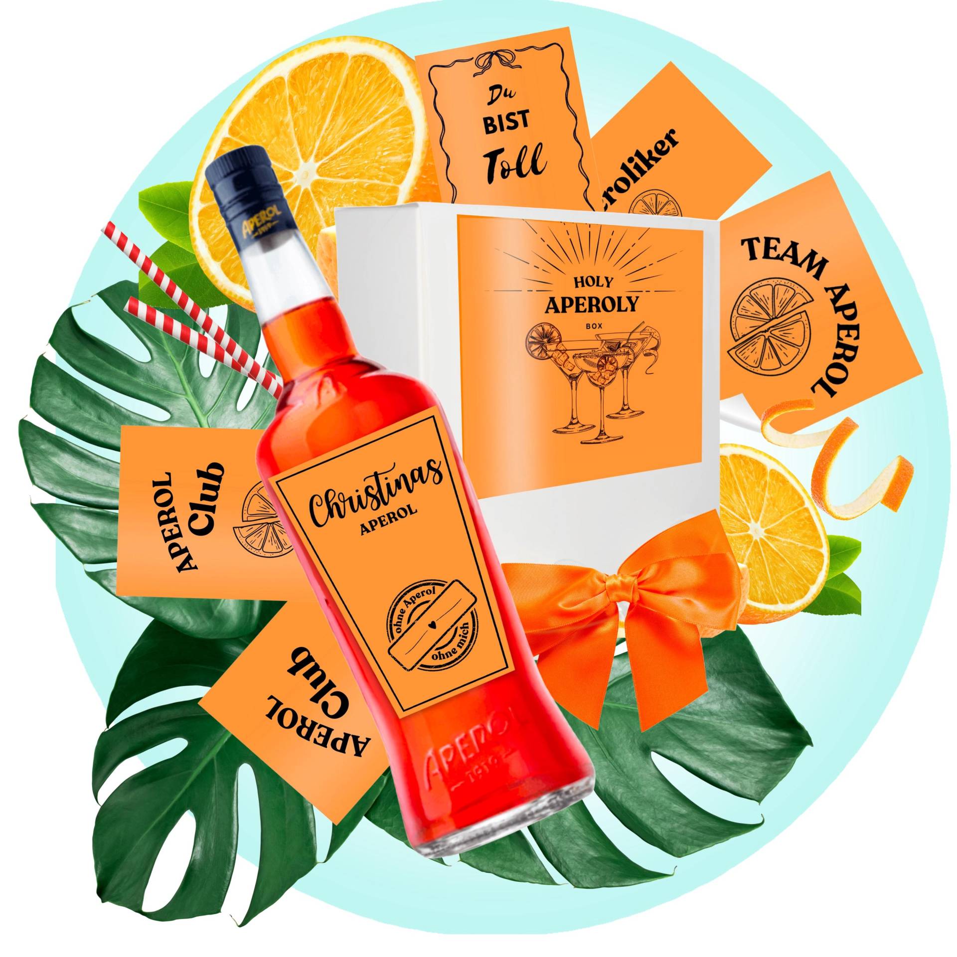 Geschenkset „Holy Aperoly" - Personalisiertes Flaschenetikett + Aufkleber Set & Geschenkbox Ideales Aperitif Geschenk Für Aperol Fans von Etsy - IRAREMDESIGN