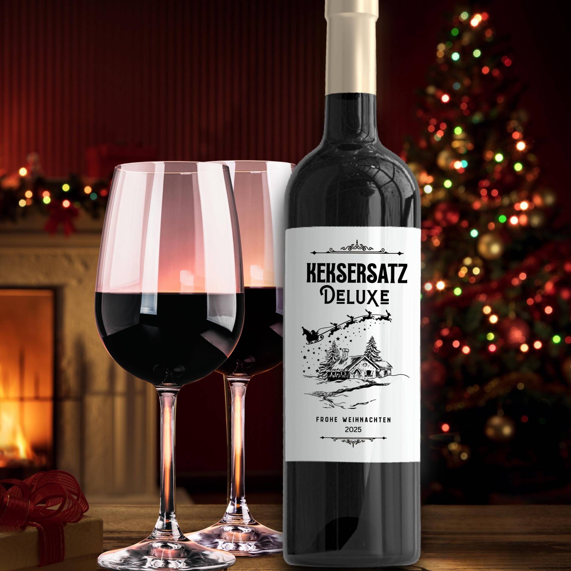 Weinetikett Weihnachten | Kleines Geschenk Weingeschenk Keksersatz Deluxe Kollegen Präsent von Etsy - IRAREMDESIGN