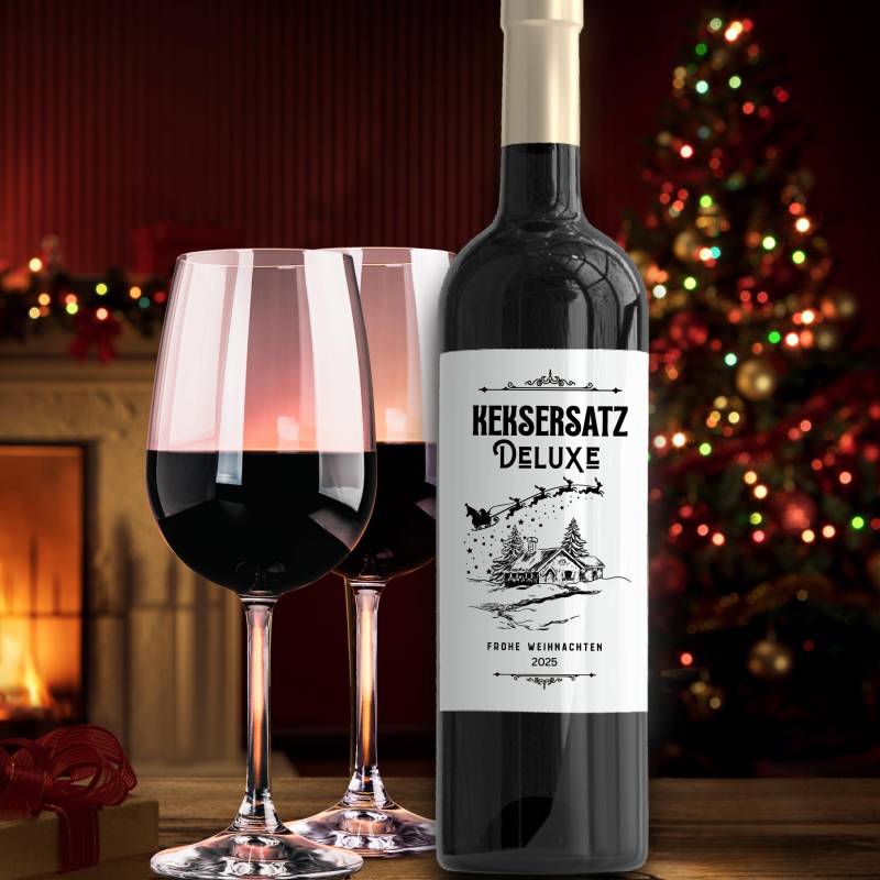 Weinetikett Weihnachten | Kleines Geschenk Weingeschenk Keksersatz Deluxe Kollegen Präsent von Etsy - IRAREMDESIGN