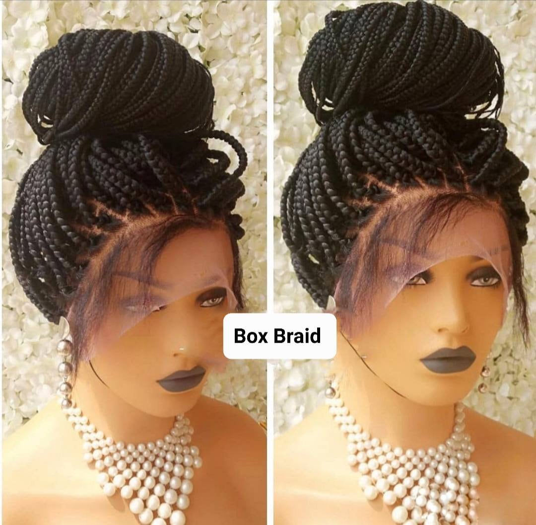 Box Geflochtene Volle Spitze/Frontal Perücke, Perücken Für Schwarze Frauen, Lace Geflecht. Cornrow Perücke von Etsy - IjUltimateHair