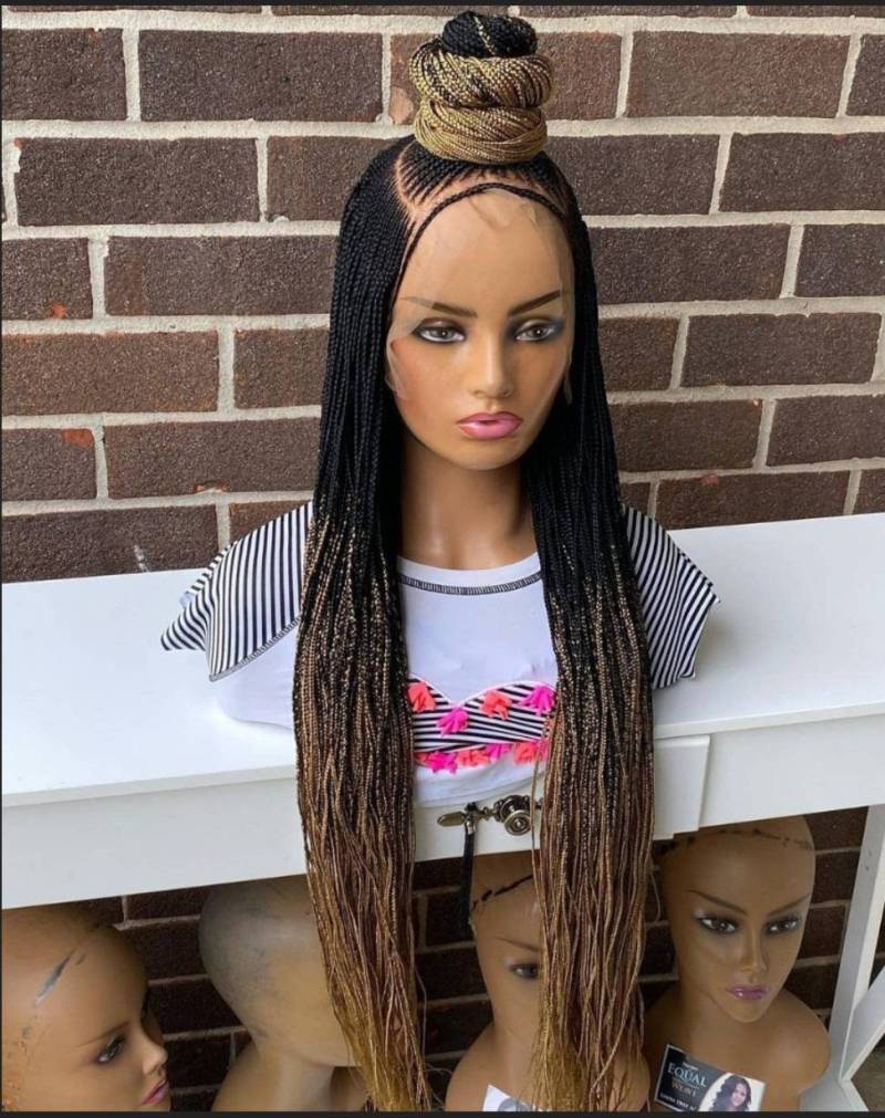 Pre-Order" Geflochtene Perücke, Versandfertig Handgemachte Cornrow Perücke Frontal. Flechtperücken Für Schwarze Frauen. Box Zopf Perücke von Etsy - IjUltimateHair