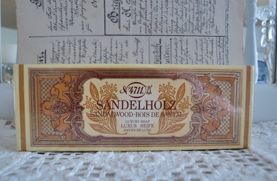 Original Sandelholz Seife, 3 Stück, 4711, Luxus Ovp, Soap, Vintage, Brocante von Etsy - IlSognosVintage