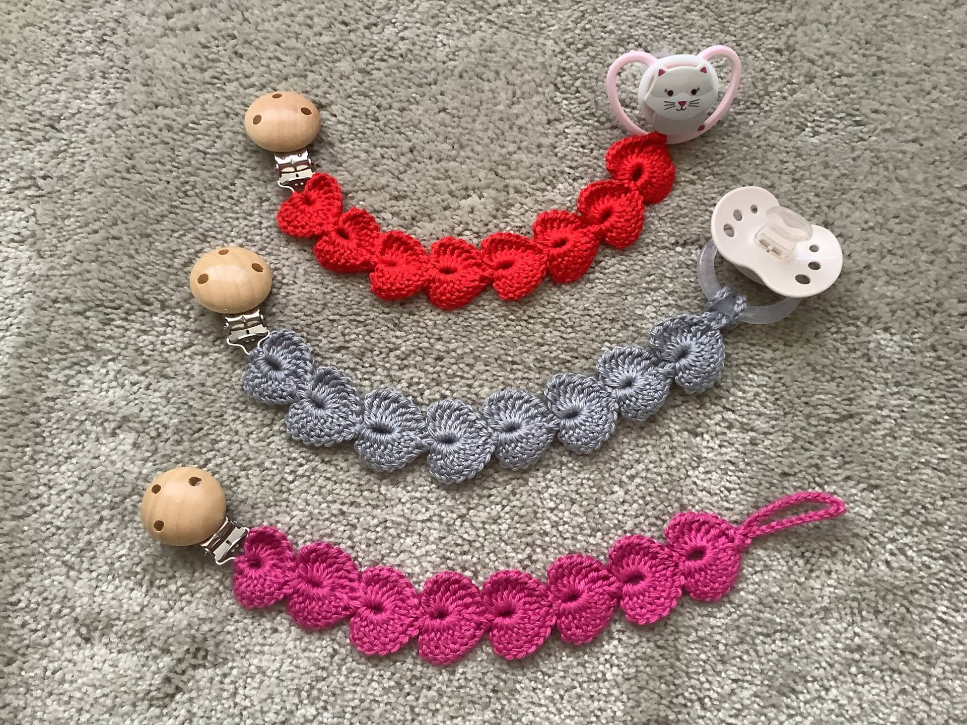 Schnullerketten, Schnullerband, Gehäkelt Schnullerketten, Schnullerband, Gehäkelt von Etsy - IlonasStrickwelt