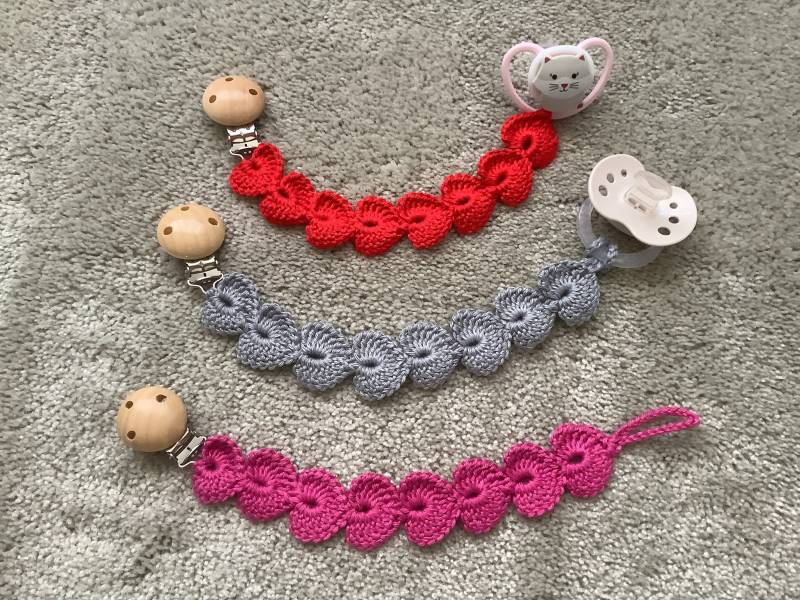 Schnullerketten, Schnullerband, Gehäkelt von Etsy - IlonasStrickwelt
