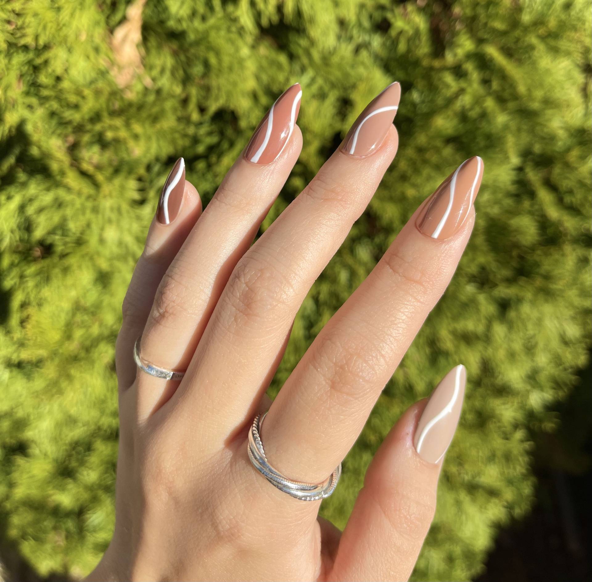 Braune Abstrakte Nägel/Druckknägel/Braune Farbverlaufsnägel/Trendy Nägel/Fake Nails Braune Abstrakte Nägel/Druckknägel/Braune Farbverlaufsnägel/Trendy Nägel/Fake Nails von Etsy - ImaGINAtionNails