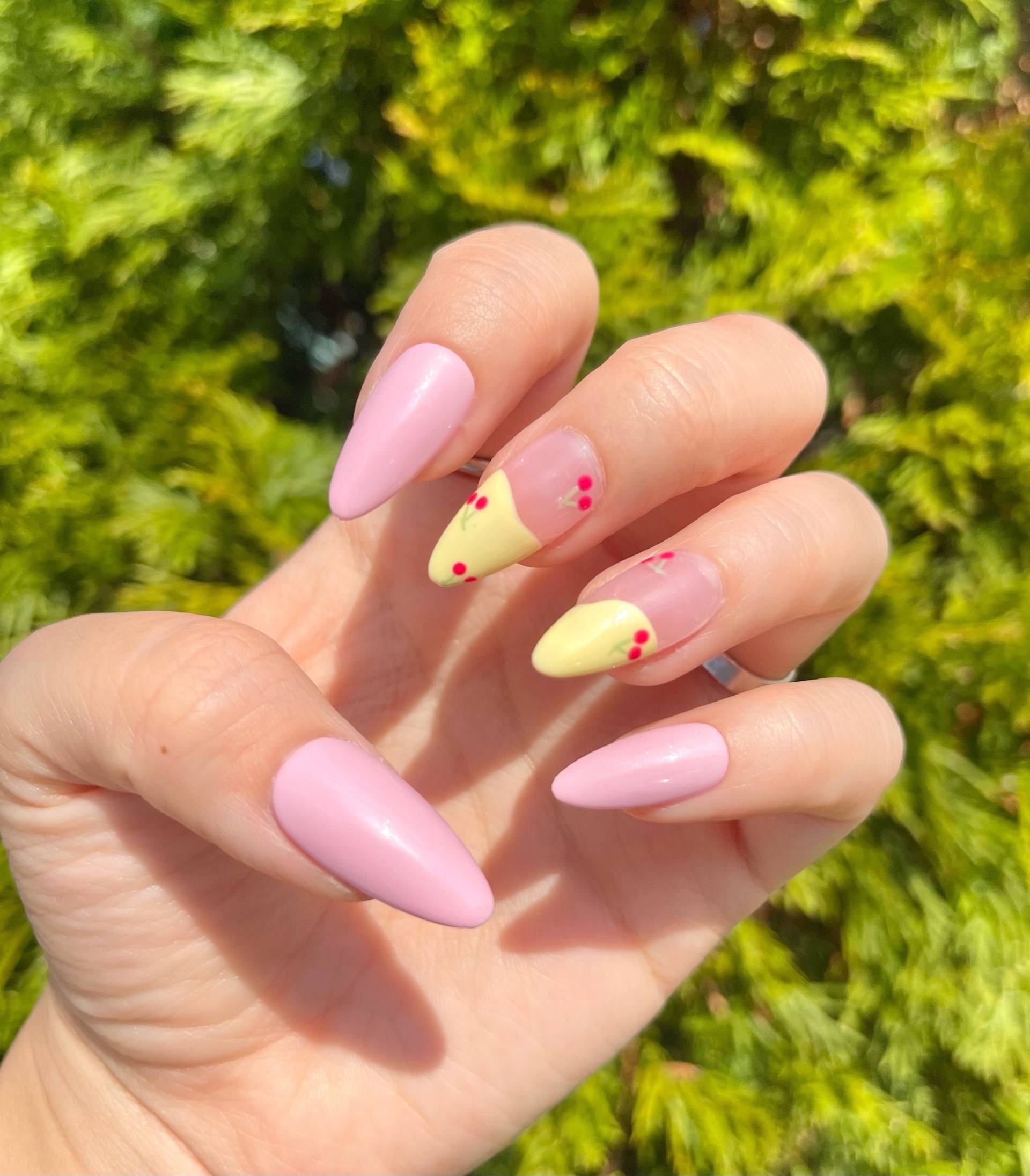 Kirschnägel/Frühlingsnägel/Kunstnägel/Abstrakte Kirschnägel/Pinke Und Gelbe Nägel/Press On Nails Kirschnägel/Frühlingsnägel/Kunstnägel/Abstrakte Kirschnägel/Pinke Und Gelbe Nägel/Press On Nails von Etsy - ImaGINAtionNails