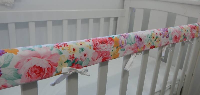 Kinderbett-Schiene Abdeckung Floral Krippe Kinderkrankheiten Pad Rosa Pfingstrose Rose Auch Passt Boori 100 % Baumwolle von Etsy - InGrandmasHouse