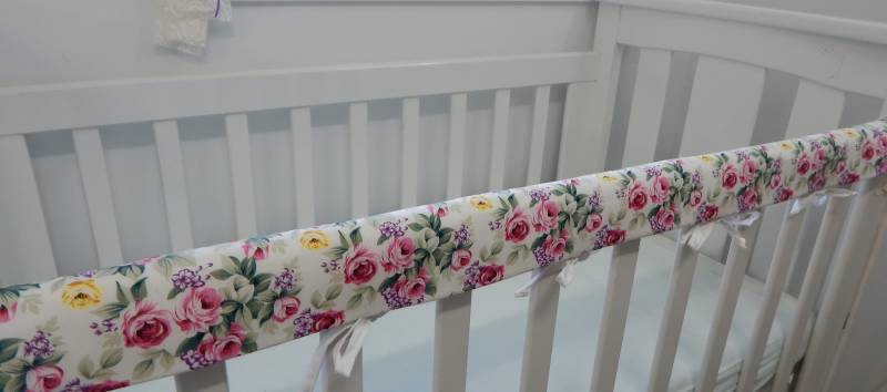 Kinderbett Schiene Abdeckung Shabby Rosen Krippe Kinderkrankheiten Pad Passt Auch Boori 100 % Baumwolle von Etsy - InGrandmasHouse