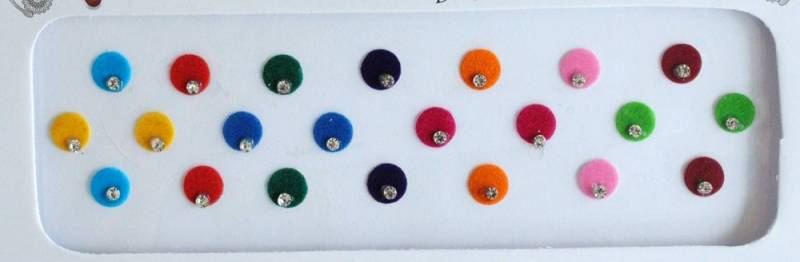Multicolor Samt Bindis Mit Gold Stein Selbstklebende Gesichtssticker von Etsy - IndianartstoreShop
