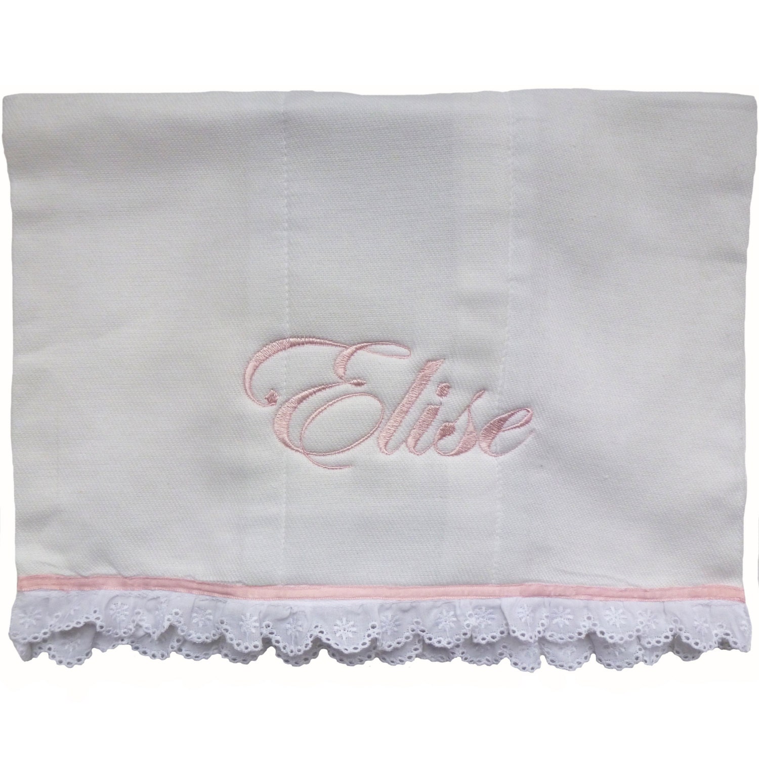 Bestickte Personalisierte Windel Burpie Mit Öse Spitze Und Satin von Etsy - InitialImpressions