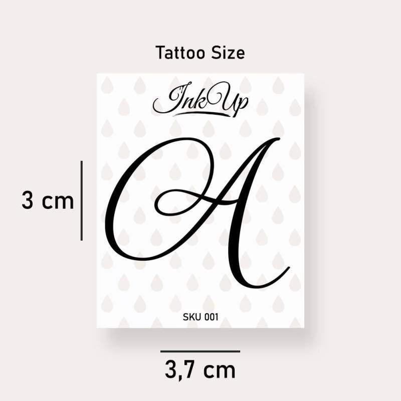 Buchstabe A Initialien Tattoo | 2-Wochen Semi Permanentes Natürliches Temporäres von Etsy - InkUpTattoo