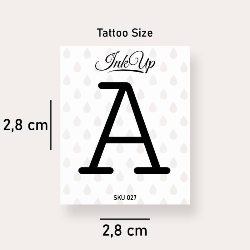 Buchstabe A Initialien Tattoo | 2-Wochen Semi Permanentes Natürliches Temporäres von Etsy - InkUpTattoo