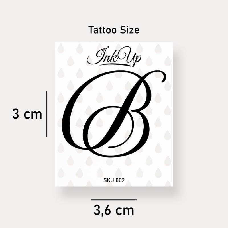 Buchstabe B Initialien Tattoo | 2-Wochen Semi Permanentes Natürliches Temporäres von Etsy - InkUpTattoo