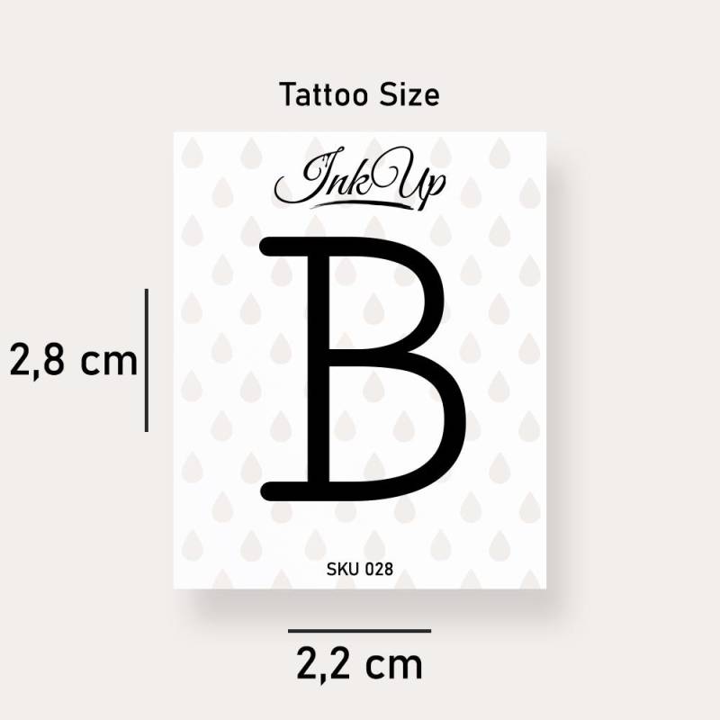 Buchstabe B Initialien Tattoo | 2-Wochen Semi Permanentes Natürliches Temporäres von Etsy - InkUpTattoo