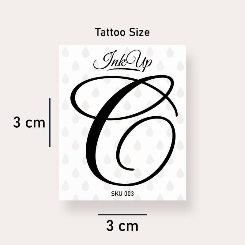 Buchstabe C Initialien Tattoo | 2-Wochen Semi Permanentes Natürliches Temporäres von Etsy - InkUpTattoo