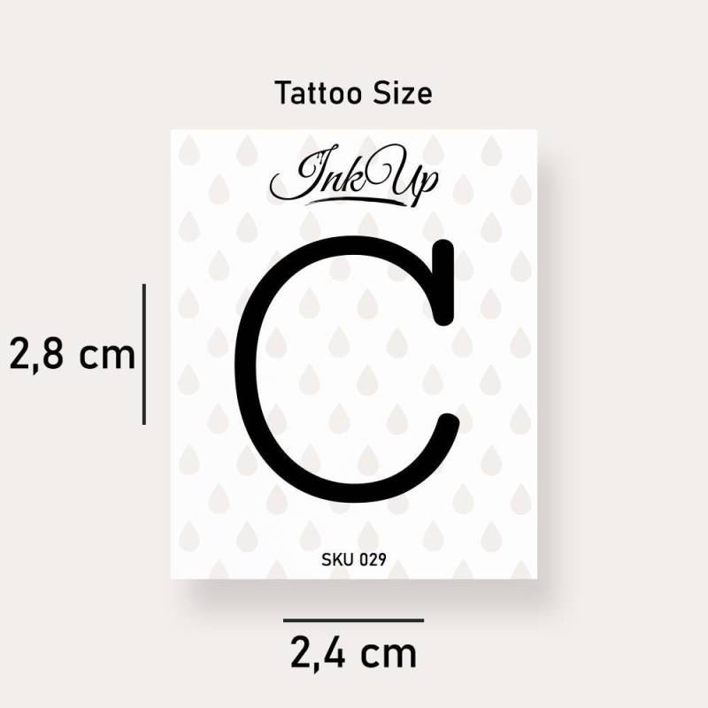 Buchstabe C Initialien Tattoo | 2-Wochen Semi Permanentes Natürliches Temporäres von Etsy - InkUpTattoo