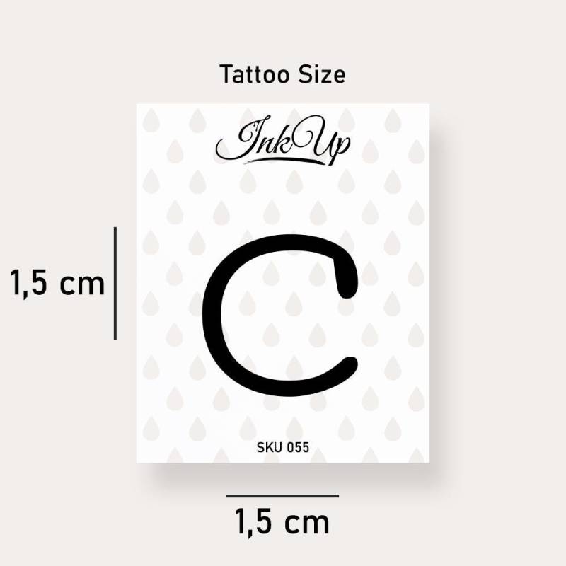 Buchstabe C Initialien Tattoo | 2-Wochen Semi Permanentes Natürliches Temporäres von Etsy - InkUpTattoo