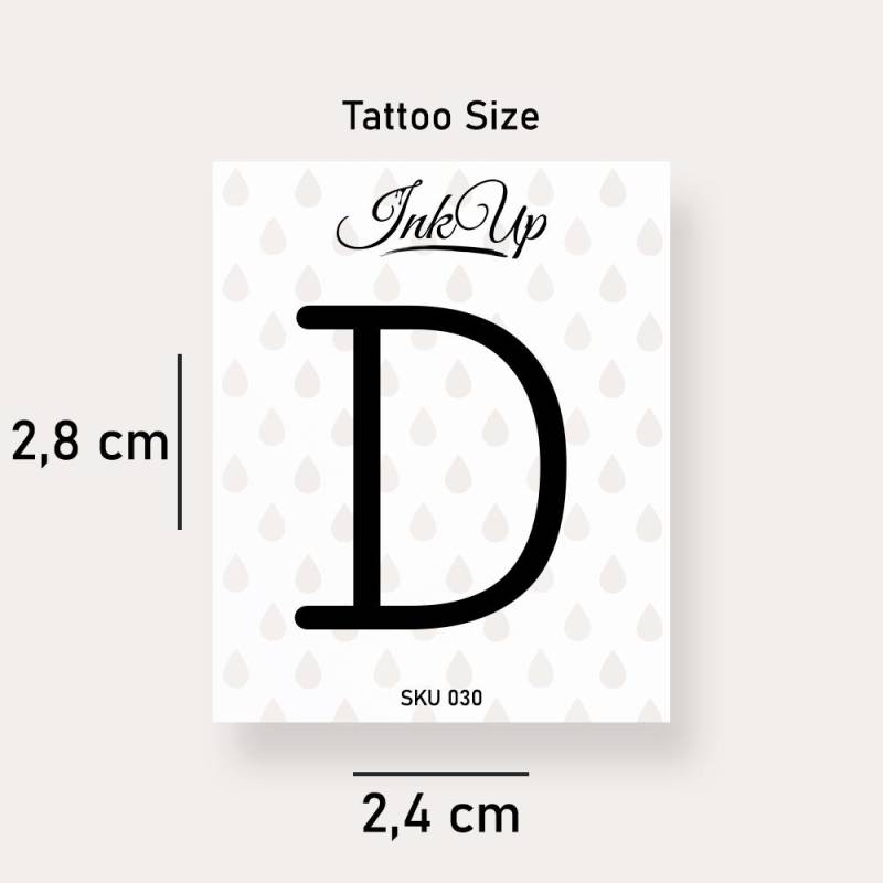 Buchstabe D Initialien Tattoo | 2-Wochen Semi Permanentes Natürliches Temporäres von Etsy - InkUpTattoo