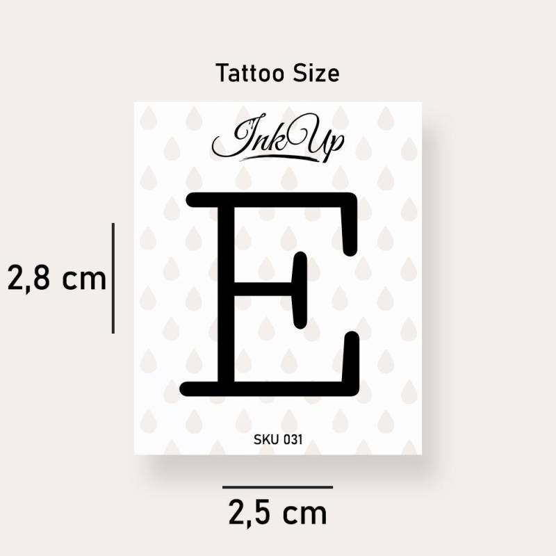 Buchstabe E Initialien Tattoo | 2-Wochen Semi Permanentes Natürliches Temporäres von Etsy - InkUpTattoo