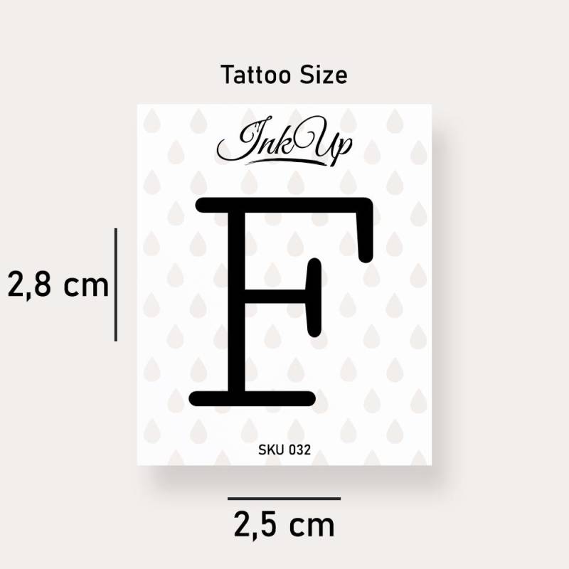Buchstabe F Initialien Tattoo | 2-Wochen Semi Permanentes Natürliches Temporäres von Etsy - InkUpTattoo