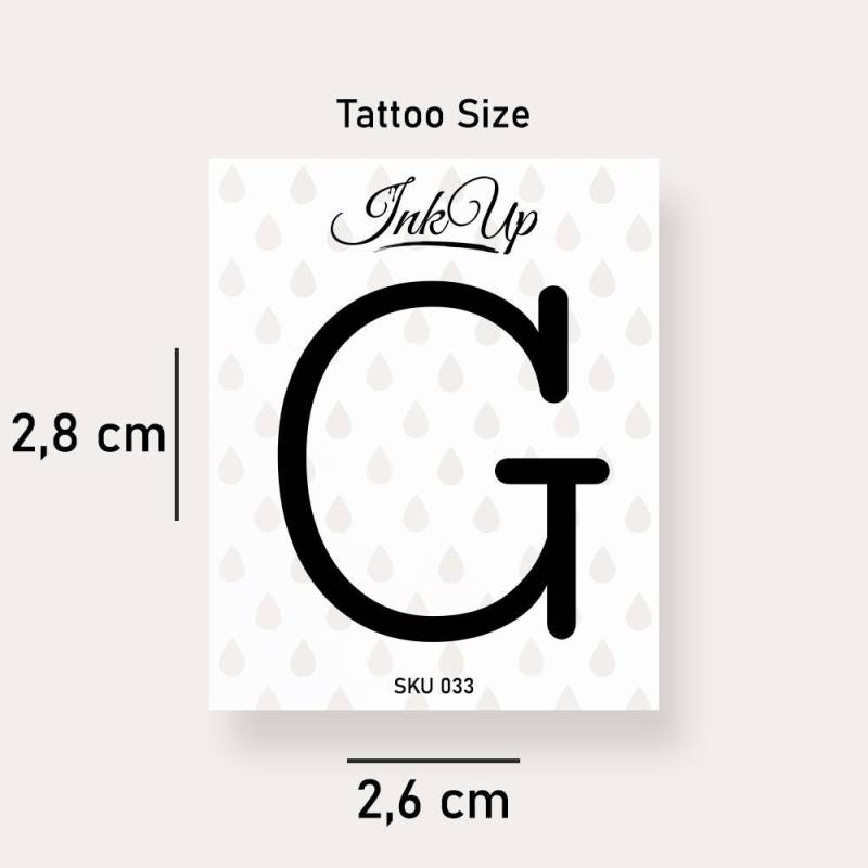 Buchstabe G Initialien Tattoo | 2-Wochen Semi Permanentes Natürliches Temporäres von Etsy - InkUpTattoo
