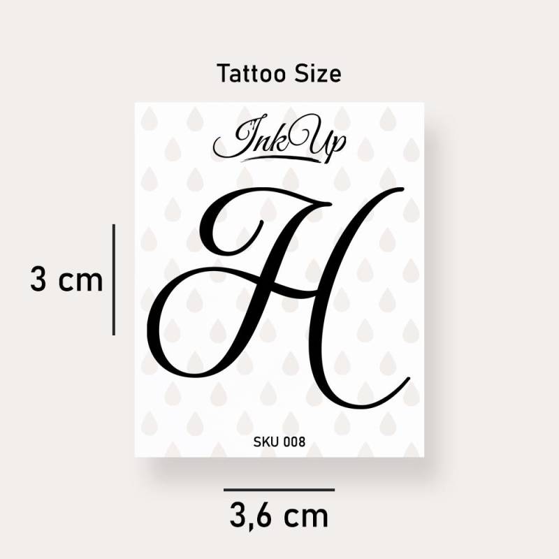 Buchstabe H Initialien Tattoo | 2-Wochen Semi Permanentes Natürliches Temporäres von Etsy - InkUpTattoo