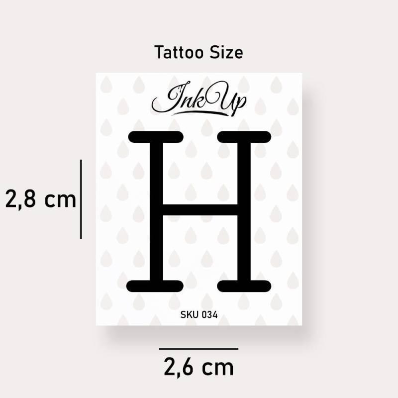 Buchstabe H Initialien Tattoo | 2-Wochen Semi Permanentes Natürliches Temporäres von Etsy - InkUpTattoo
