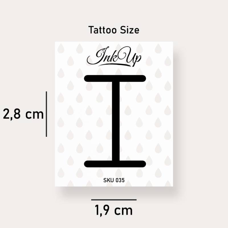Buchstabe I Initialien Tattoo | 2-Wochen Semi Permanentes Natürliches Temporäres von Etsy - InkUpTattoo