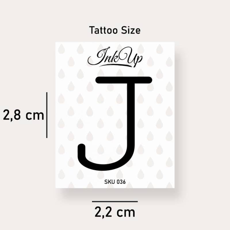 Buchstabe J Initialien Tattoo | 2-Wochen Semi Permanentes Natürliches Temporäres von Etsy - InkUpTattoo
