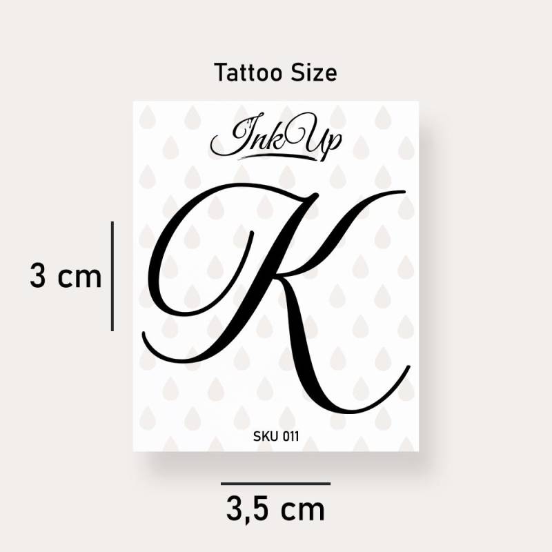 Buchstabe K Initialien Tattoo | 2-Wochen Semi Permanentes Natürliches Temporäres von Etsy - InkUpTattoo
