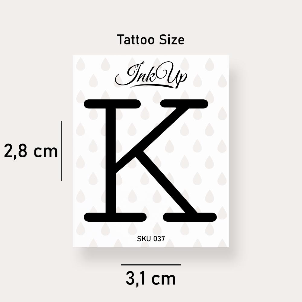 Buchstabe K Initialien Tattoo | 2-Wochen Semi Permanentes Natürliches Temporäres Buchstabe K Initialien Tattoo | 2-Wochen Semi Permanentes Natürliches Temporäres von Etsy - InkUpTattoo