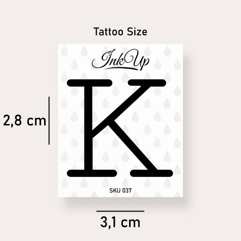 Buchstabe K Initialien Tattoo | 2-Wochen Semi Permanentes Natürliches Temporäres von Etsy - InkUpTattoo