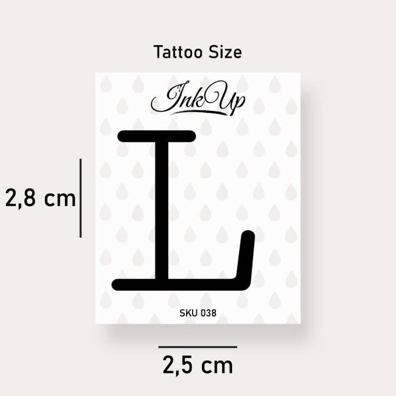 Buchstabe L Initialien Tattoo | 2-Wochen Semi Permanentes Natürliches Temporäres von Etsy - InkUpTattoo