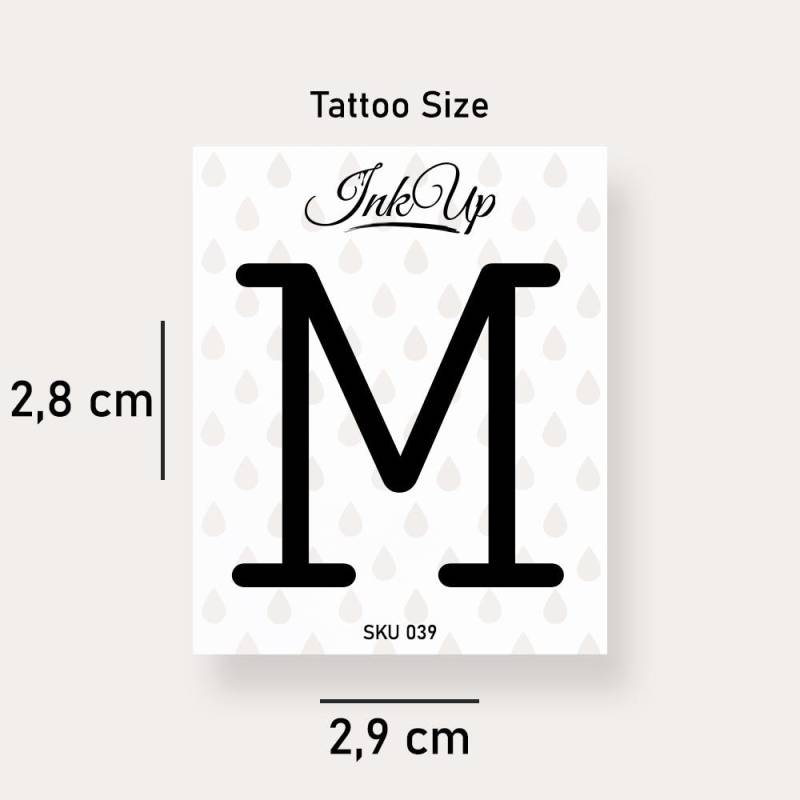 Buchstabe M Initialien Tattoo | 2-Wochen Semi Permanentes Natürliches Temporäres von Etsy - InkUpTattoo