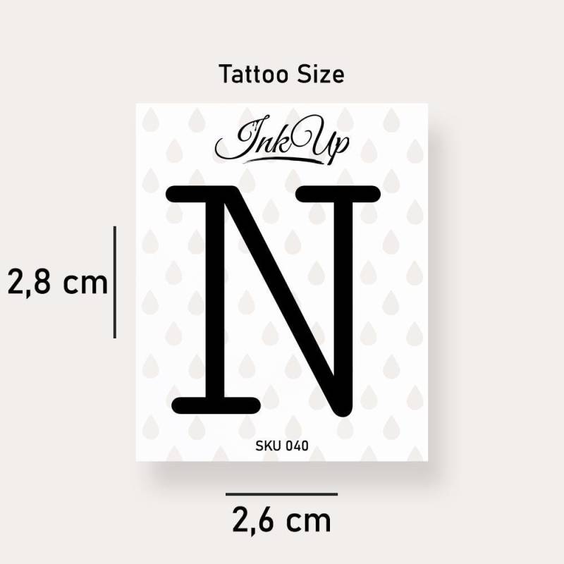 Buchstabe N Initialien Tattoo | 2-Wochen Semi Permanentes Natürliches Temporäres von Etsy - InkUpTattoo