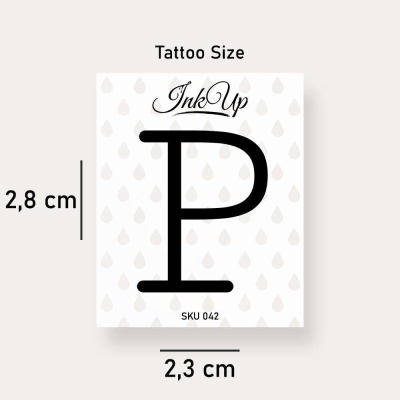 Buchstabe P Initialien Tattoo | 2-Wochen Semi Permanentes Natürliches Temporäres von Etsy - InkUpTattoo