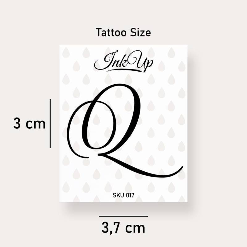 Buchstabe Q Initialien Tattoo | 2-Wochen Semi Permanentes Natürliches Temporäres von Etsy - InkUpTattoo