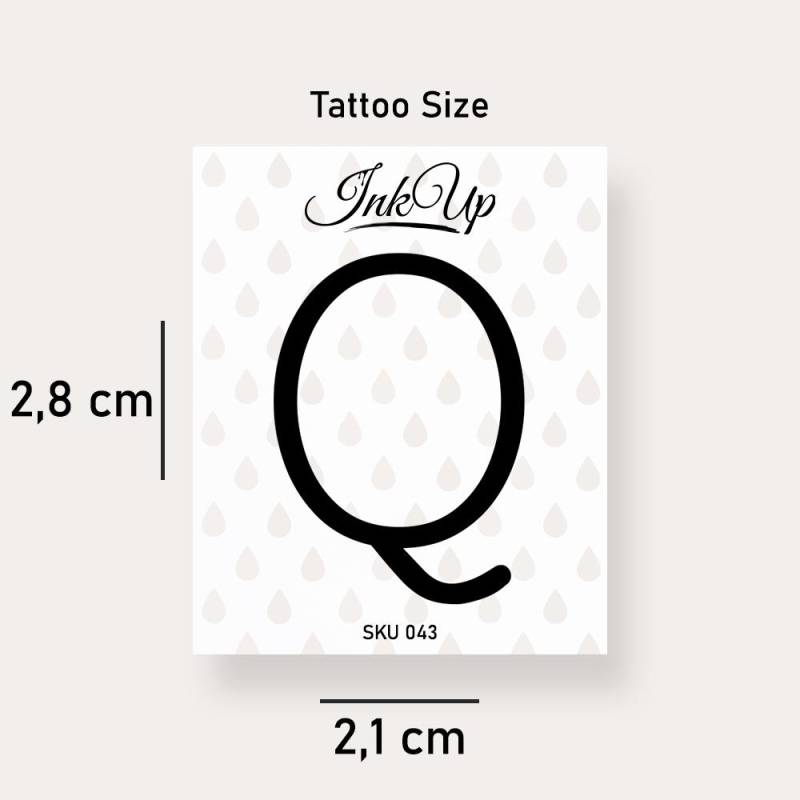 Buchstabe Q Initialien Tattoo | 2-Wochen Semi Permanentes Natürliches Temporäres von Etsy - InkUpTattoo