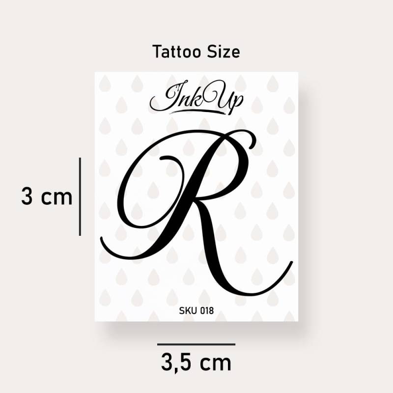 Buchstabe R Initialien Tattoo | 2-Wochen Semi Permanentes Natürliches Temporäres von Etsy - InkUpTattoo