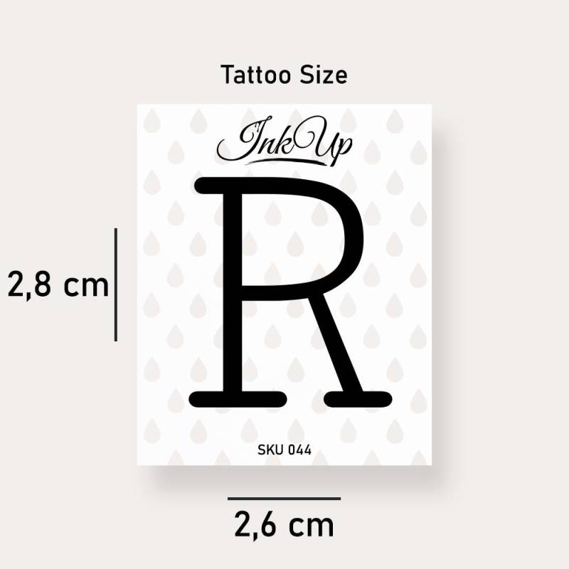 Buchstabe R Initialien Tattoo | 2-Wochen Semi Permanentes Natürliches Temporäres von Etsy - InkUpTattoo