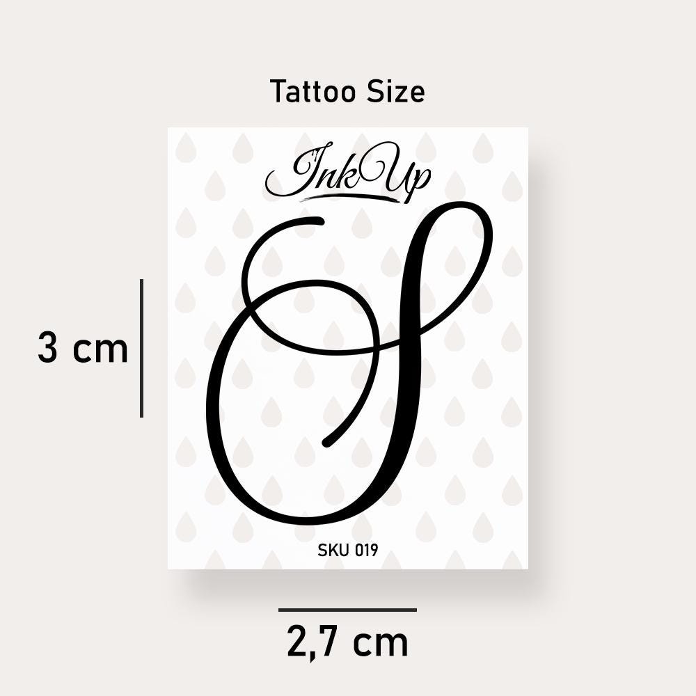 Buchstabe S Initialien Tattoo | 2-Wochen Semi Permanentes Natürliches Temporäres von Etsy - InkUpTattoo