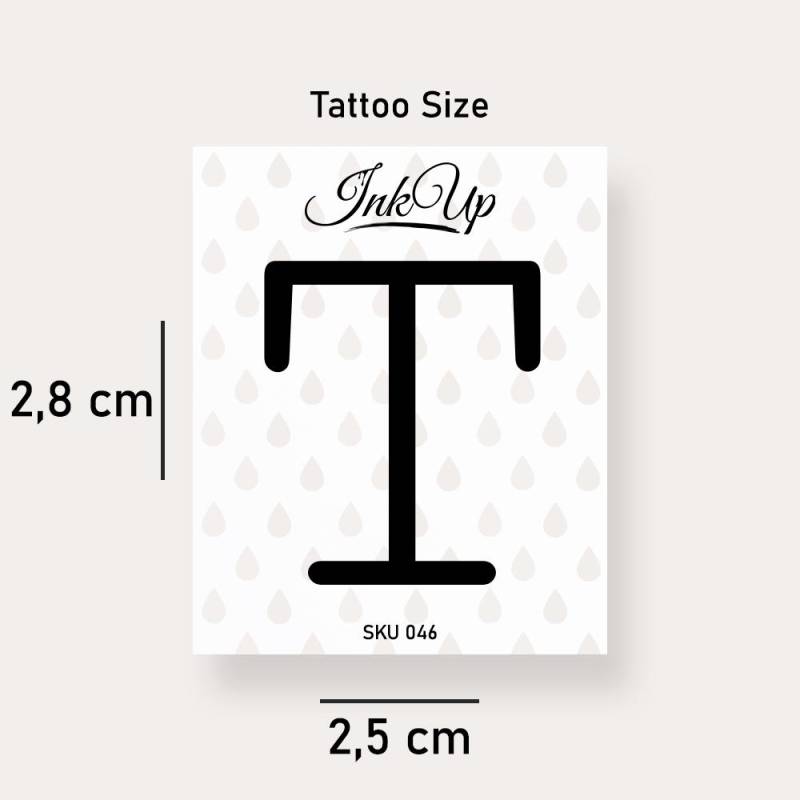 Buchstabe T Initialien Tattoo | 2-Wochen Semi Permanentes Natürliches Temporäres von Etsy - InkUpTattoo