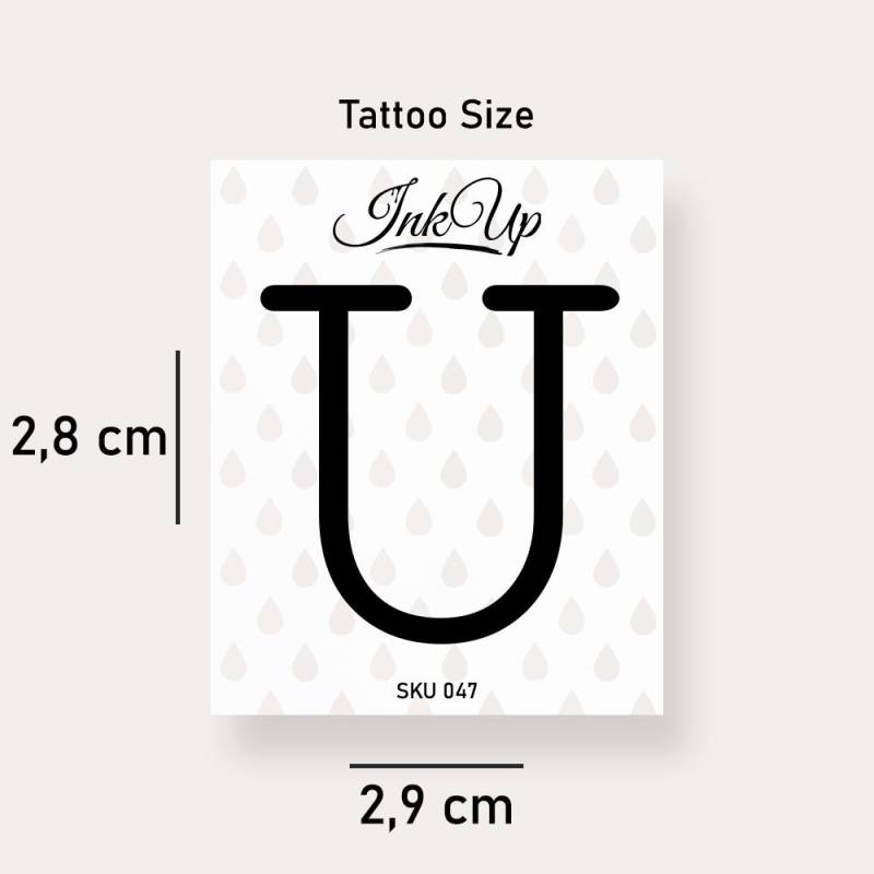 Buchstabe U Initialien Tattoo | 2-Wochen Semi Permanentes Natürliches Temporäres von Etsy - InkUpTattoo