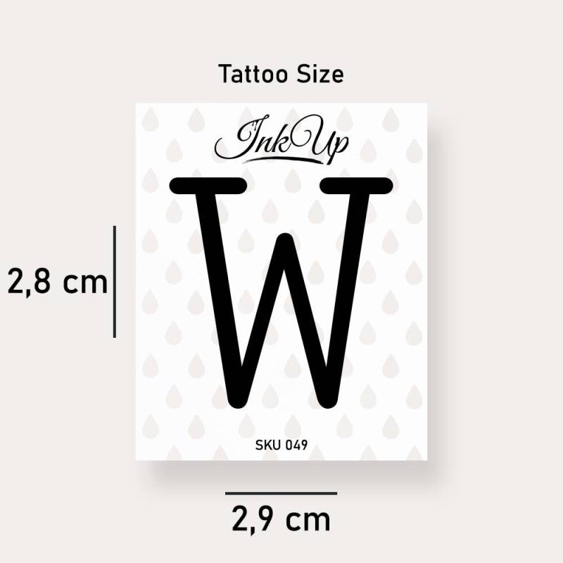 Buchstabe W Initialien Tattoo | 2-Wochen Semi Permanentes Natürliches Temporäres von Etsy - InkUpTattoo