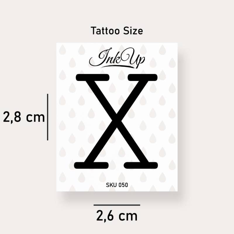 Buchstabe X Initialien Tattoo | 2-Wochen Semi Permanentes Natürliches Temporäres von Etsy - InkUpTattoo